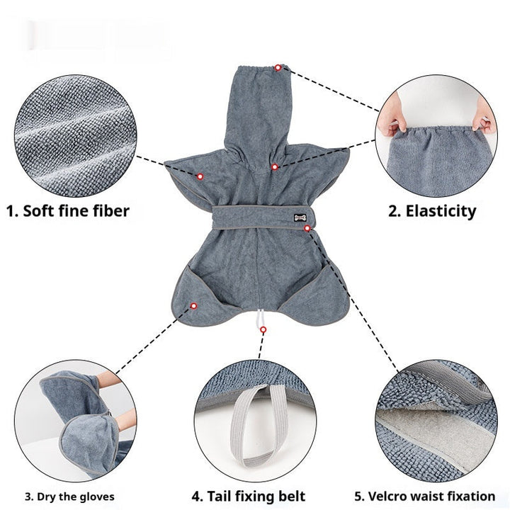 Transform Your Pet's Bath Time with Our Quick-Drying Water-Absorbent Cotton Bath Towel