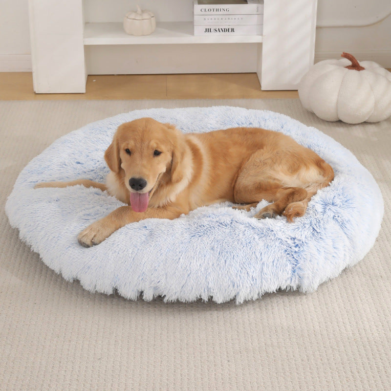 Round Plush Pet Mat Bed For Warm Comfortable Sleep