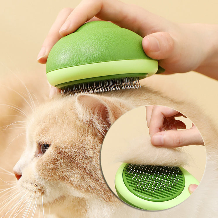 Avocado-Shaped Pet Hair Remover Stainless Steel Grooming Brush