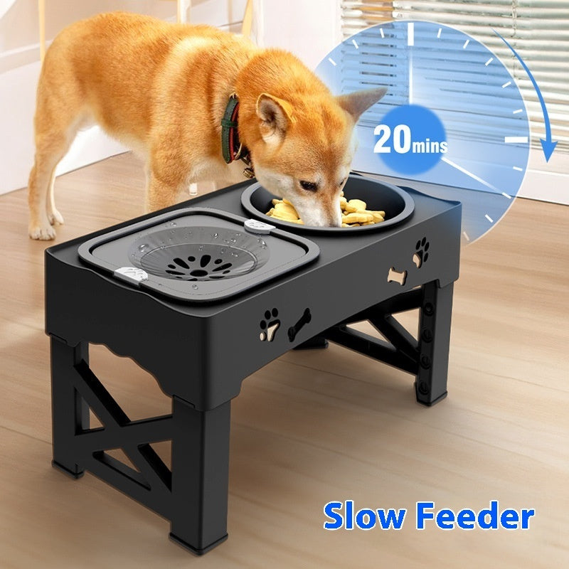 Pet Stainless Steel Double Feeder Bowl With Integrated Lifting Design