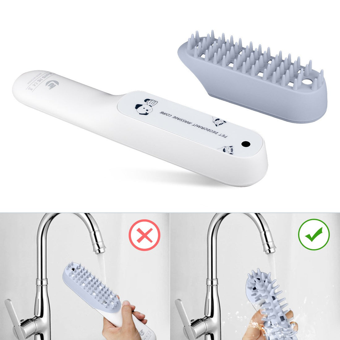 Silicone Pet Massage Brush Deodorizing Grooming Comb For Pets