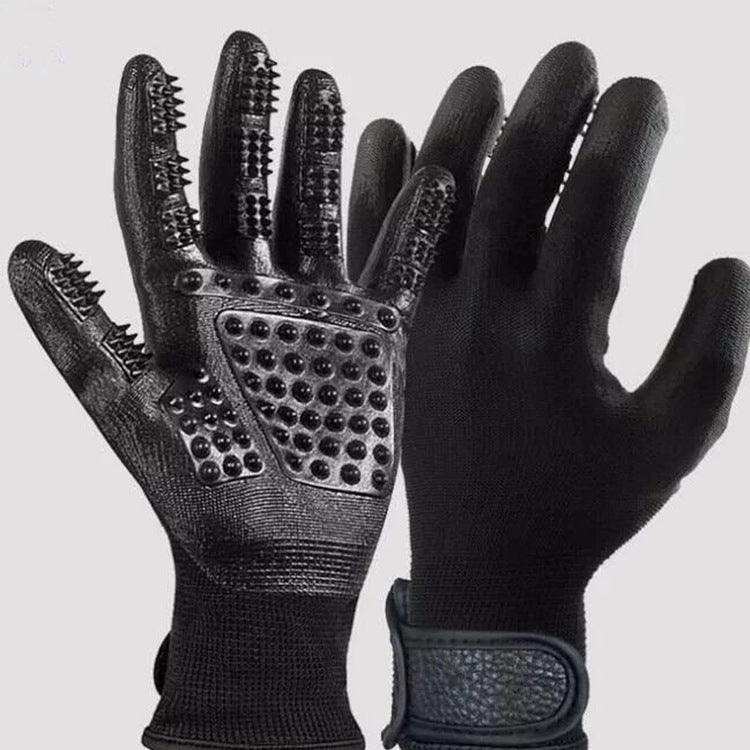 Pet Hair Removal Grooming Glove Soft Rubber Brush For Pets