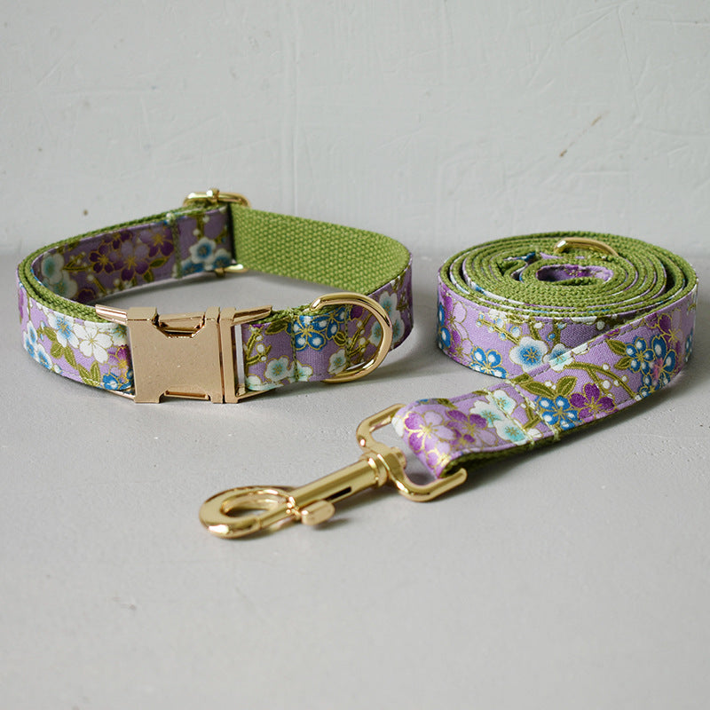 Purple Zephyr Pet Leash And Collar Set Stylish Durable