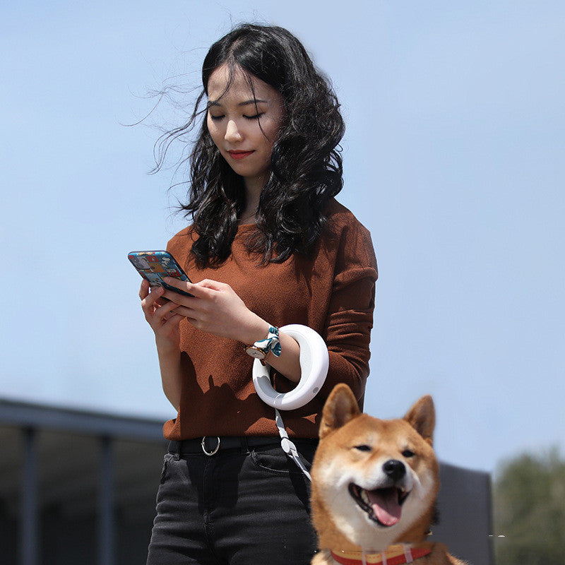 Cute Star Retractable Pet Leash With Chain Collar Design