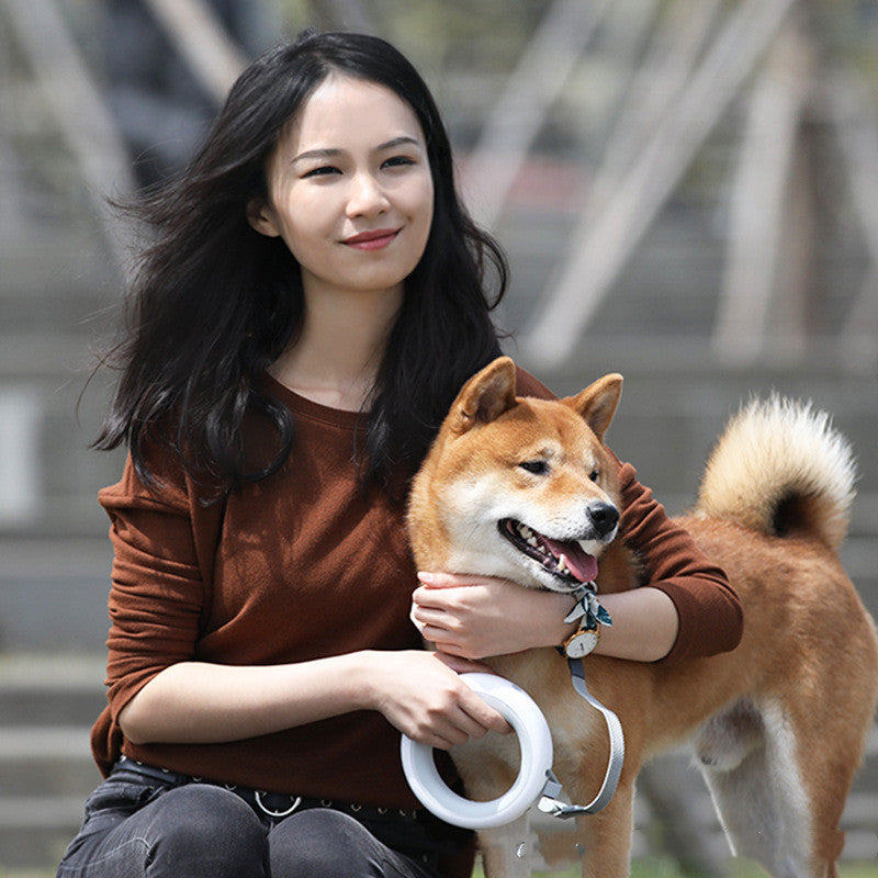 Cute Star Retractable Pet Leash With Chain Collar Design