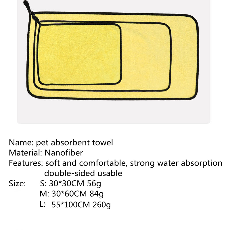 High-Quality Absorbent Pet Bath Towel Multi-Size