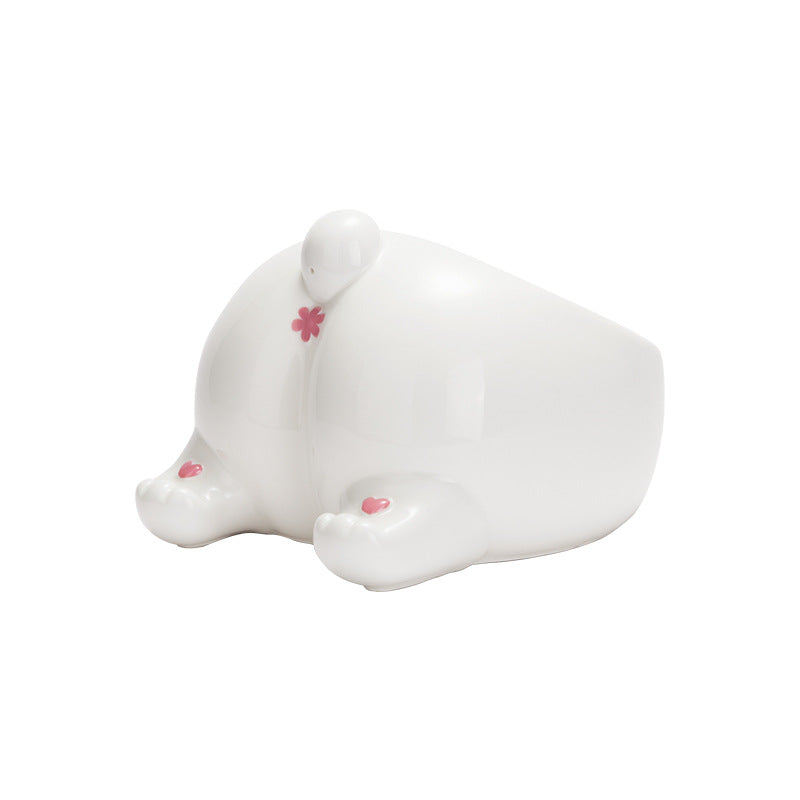 Ceramic Elevated Pet Bowl High-Foot Single Opening Food And Water Feeder