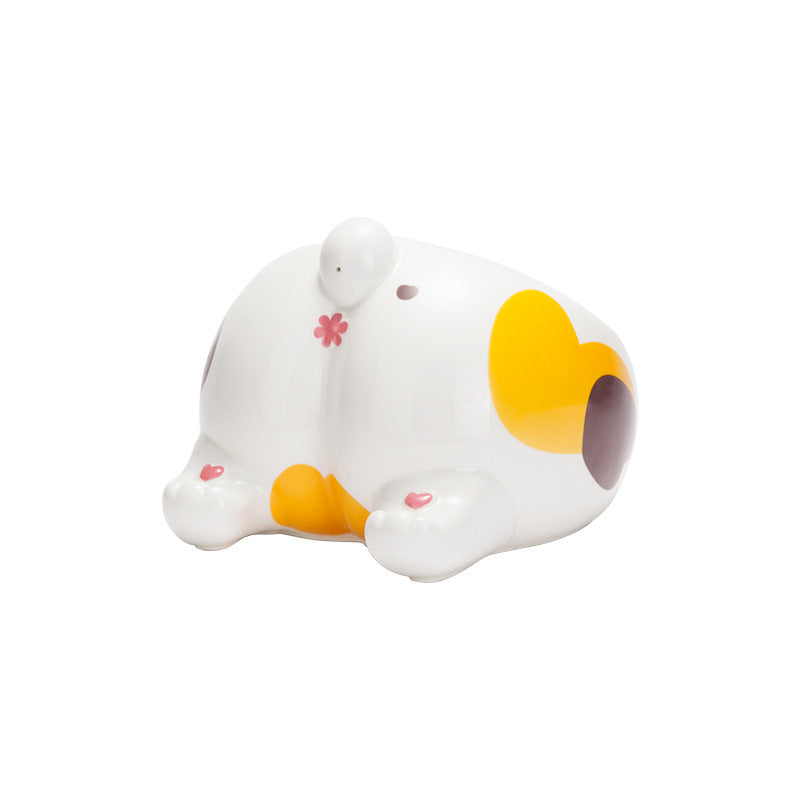 Ceramic Elevated Pet Bowl High-Foot Single Opening Food And Water Feeder