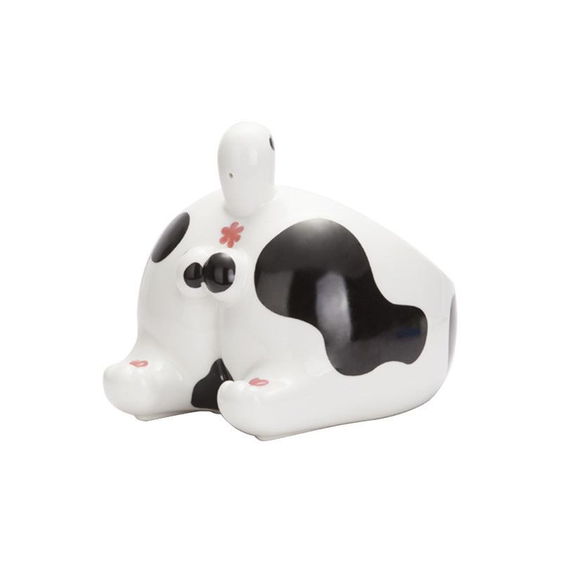 Ceramic Elevated Pet Bowl High-Foot Single Opening Food And Water Feeder