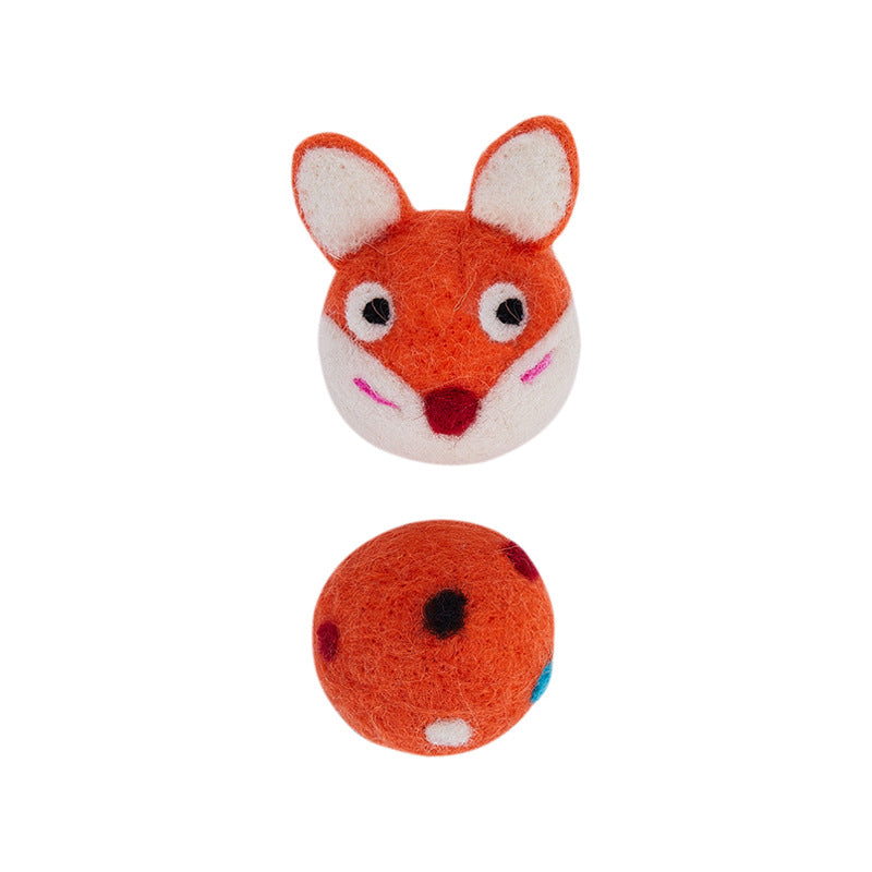 Colorful Felt Pet Toy Ball With Bell For Interactive Play
