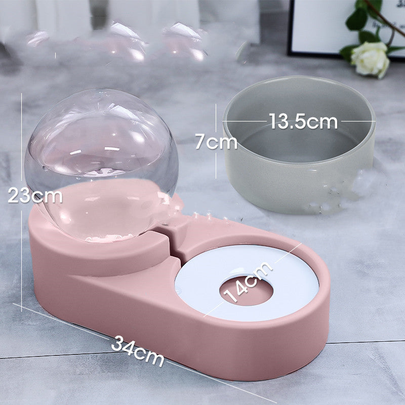 Automatic Bubble Ball Pet Fountain Bowl 1.8L For Food And Water