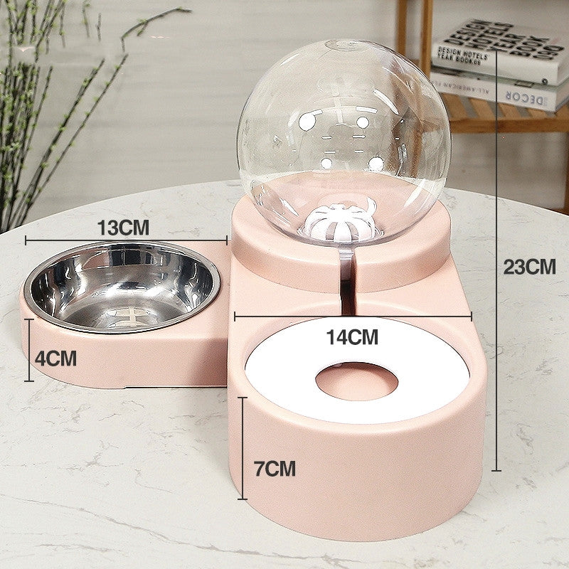 Automatic Bubble Ball Pet Fountain Bowl 1.8L For Food And Water