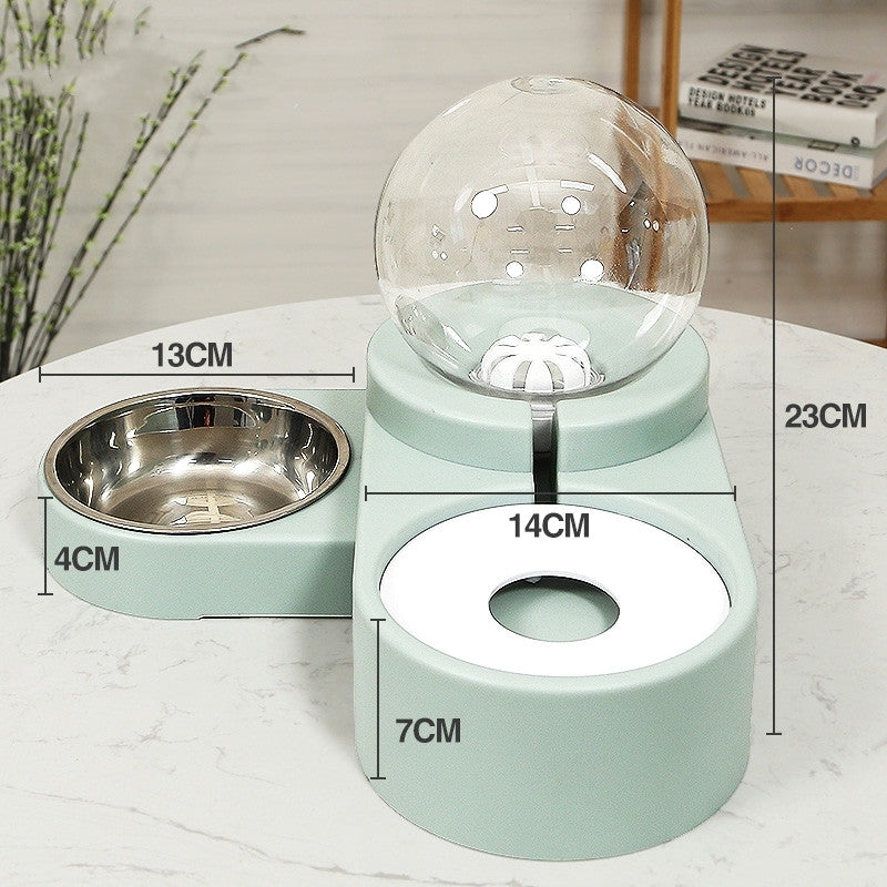 Automatic Bubble Ball Pet Fountain Bowl 1.8L For Food And Water