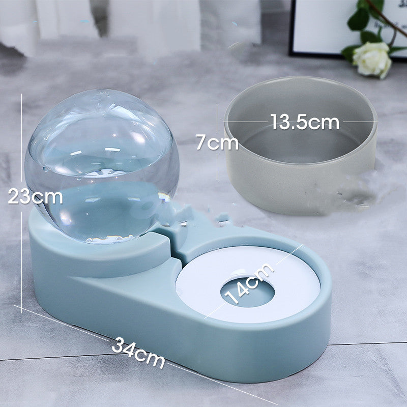 Automatic Bubble Ball Pet Fountain Bowl 1.8L For Food And Water