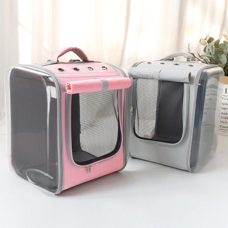 Space Capsule Portable Pet Backpack PVC Laser Pet Bag