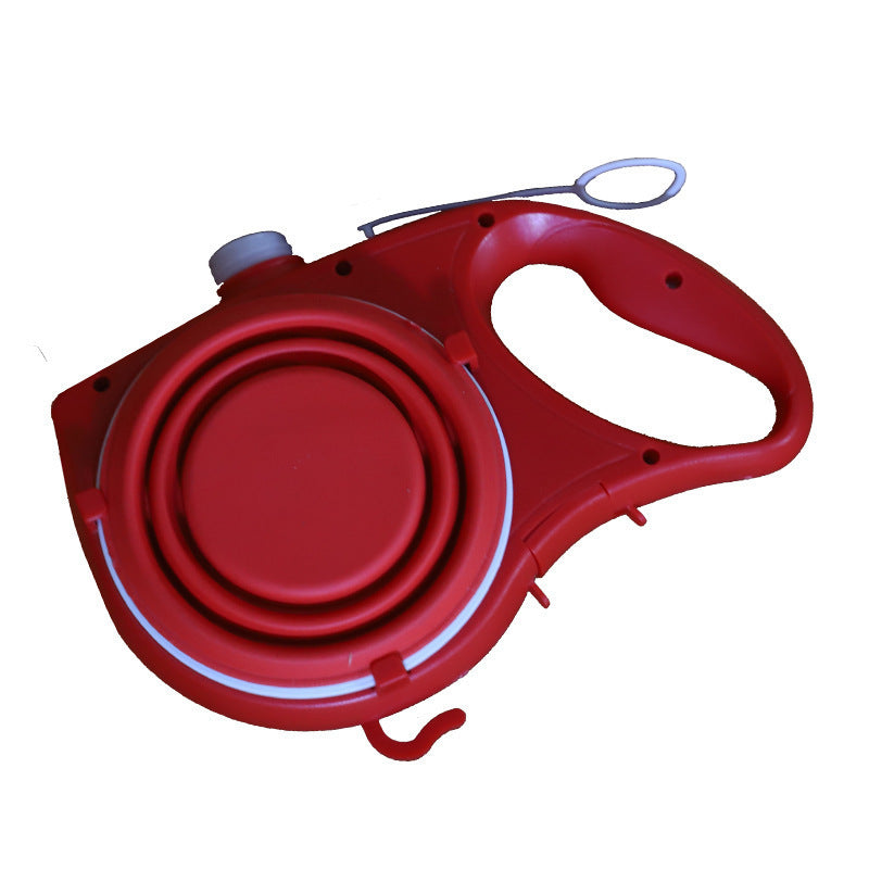 Multifunctional Portable Pet Leash With Built-In Water Bottle Holder
