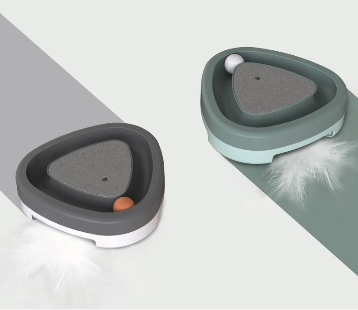 Smart Electric Pet Toy Triangle Turntable For Interactive Scratching