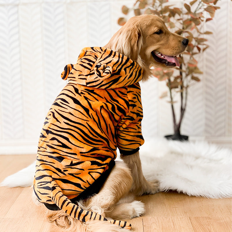 Tiger Pattern Pet Costume Outfit For Small And Medium Breeds