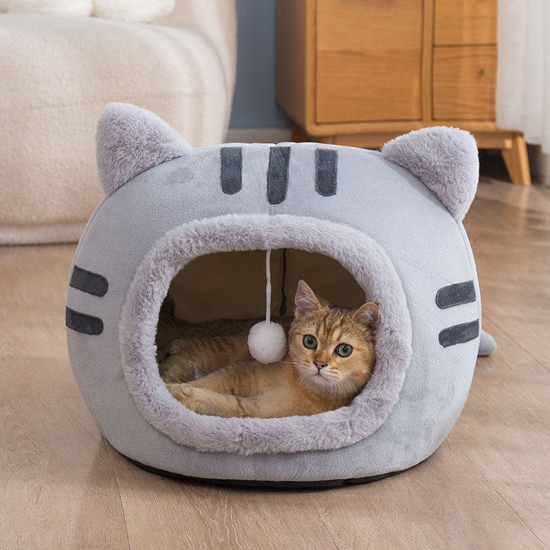 Fashionable Simple Pet Warm Semi-Enclosed Cozy Nest Bed