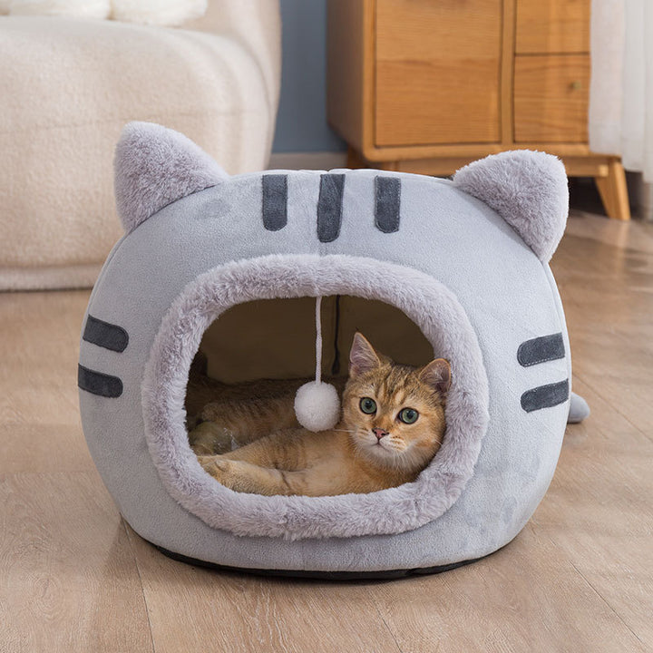 Fashionable Simple Pet Warm Semi-Enclosed Cozy Nest Bed