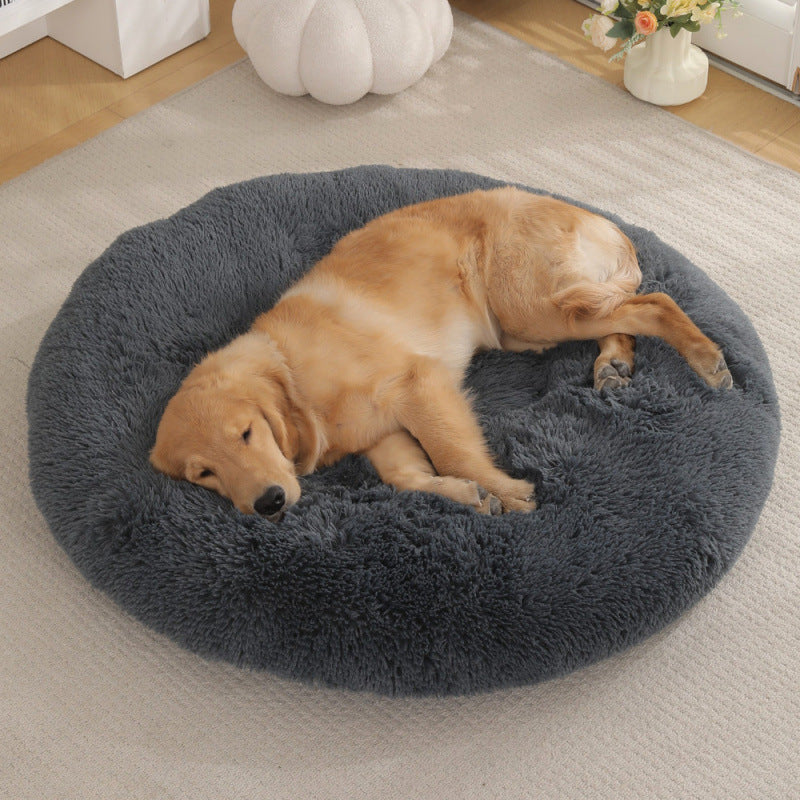 Round Plush Pet Mat Bed For Warm Comfortable Sleep
