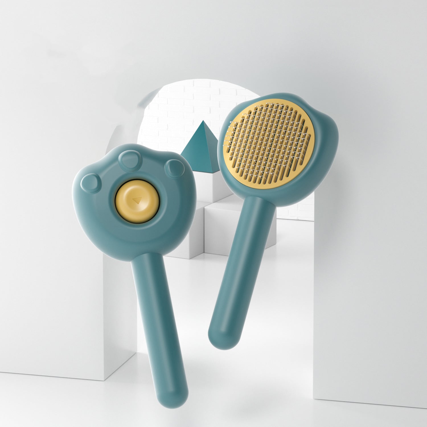 Self-Cleaning Pet Grooming Needle Comb With Handle