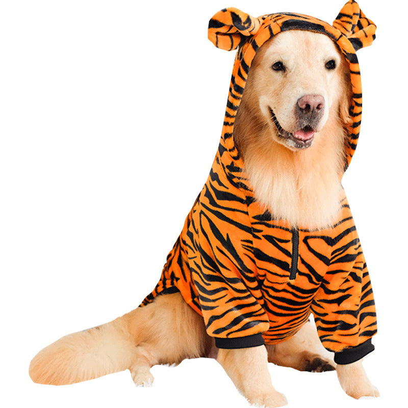 Tiger Pattern Pet Costume Outfit For Small And Medium Breeds
