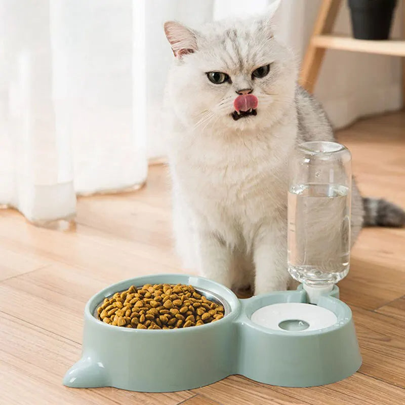 Automatic Pet Water And Food Dispenser Stainless Steel Gravity Bowl
