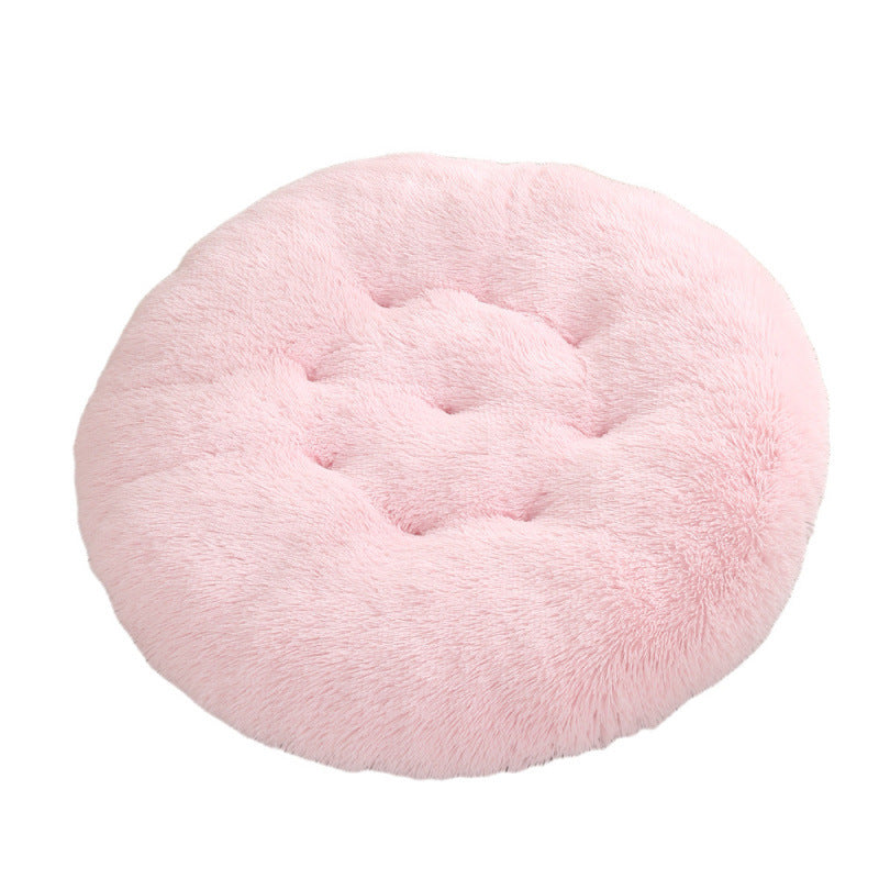 Round Plush Pet Mat Bed For Warm Comfortable Sleep