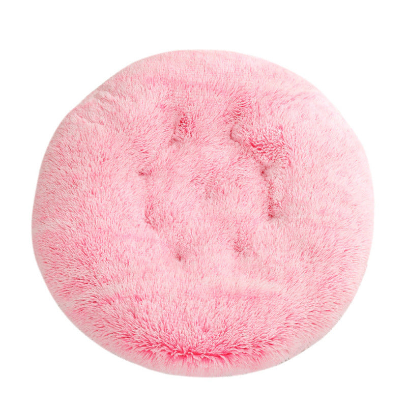 Round Plush Pet Mat Bed For Warm Comfortable Sleep
