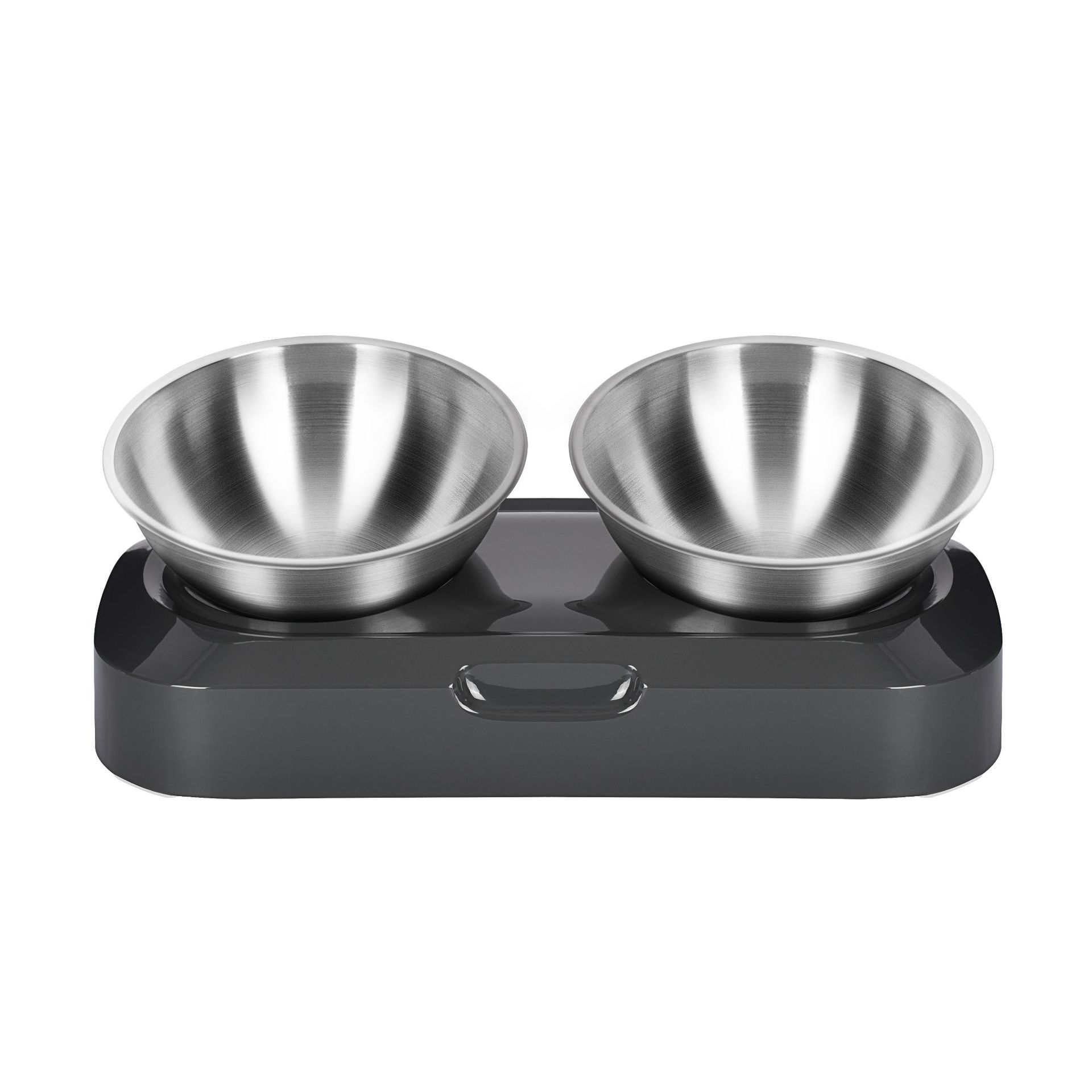 Pet Stainless Steel Double Bowl For Nighttime Feeding