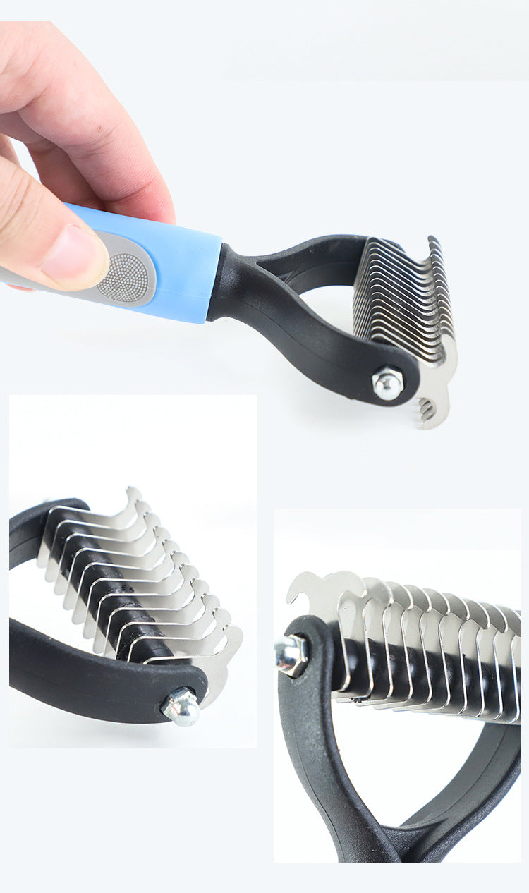 Double-Sided Stainless Steel Pet Grooming Brush Hair Removal Comb