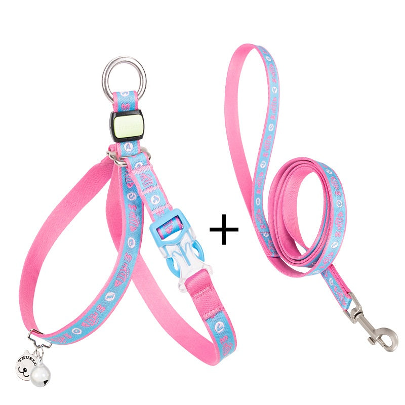 Pet Harness Vest With Bell And Chest Strap For Small Breeds