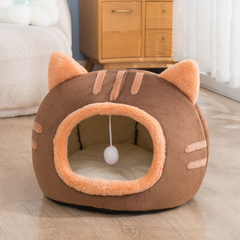 Fashionable Simple Pet Warm Semi-Enclosed Cozy Nest Bed
