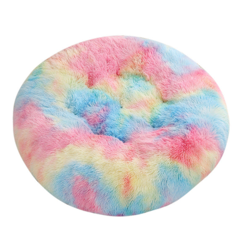 Round Plush Pet Mat Bed For Warm Comfortable Sleep