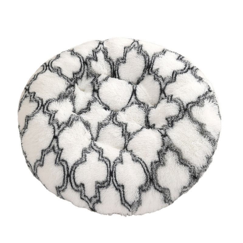 Round Plush Pet Mat Bed For Warm Comfortable Sleep