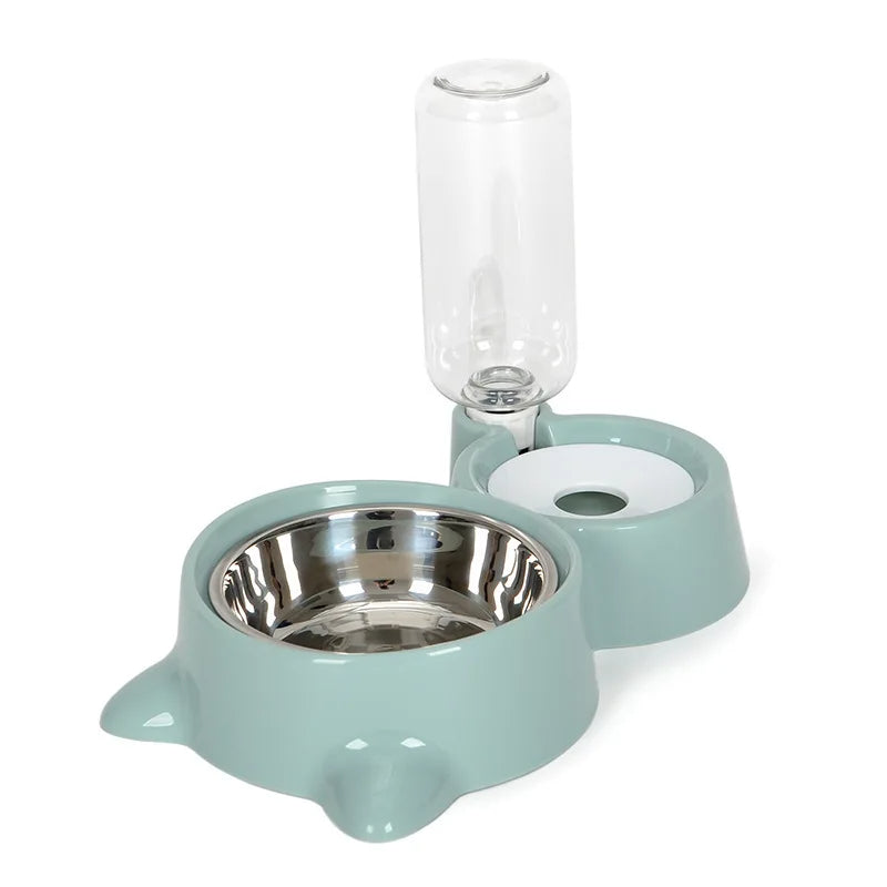 Automatic Pet Water And Food Dispenser Stainless Steel Gravity Bowl