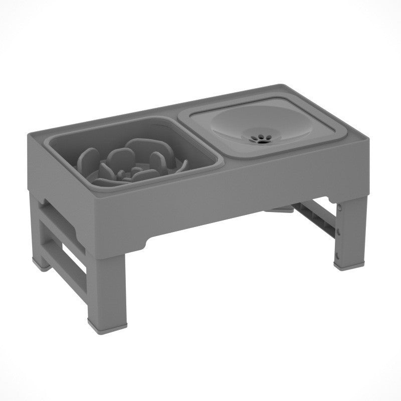 Adjustable Foldable Pet Lifting Table With Stainless Steel Double Bowl