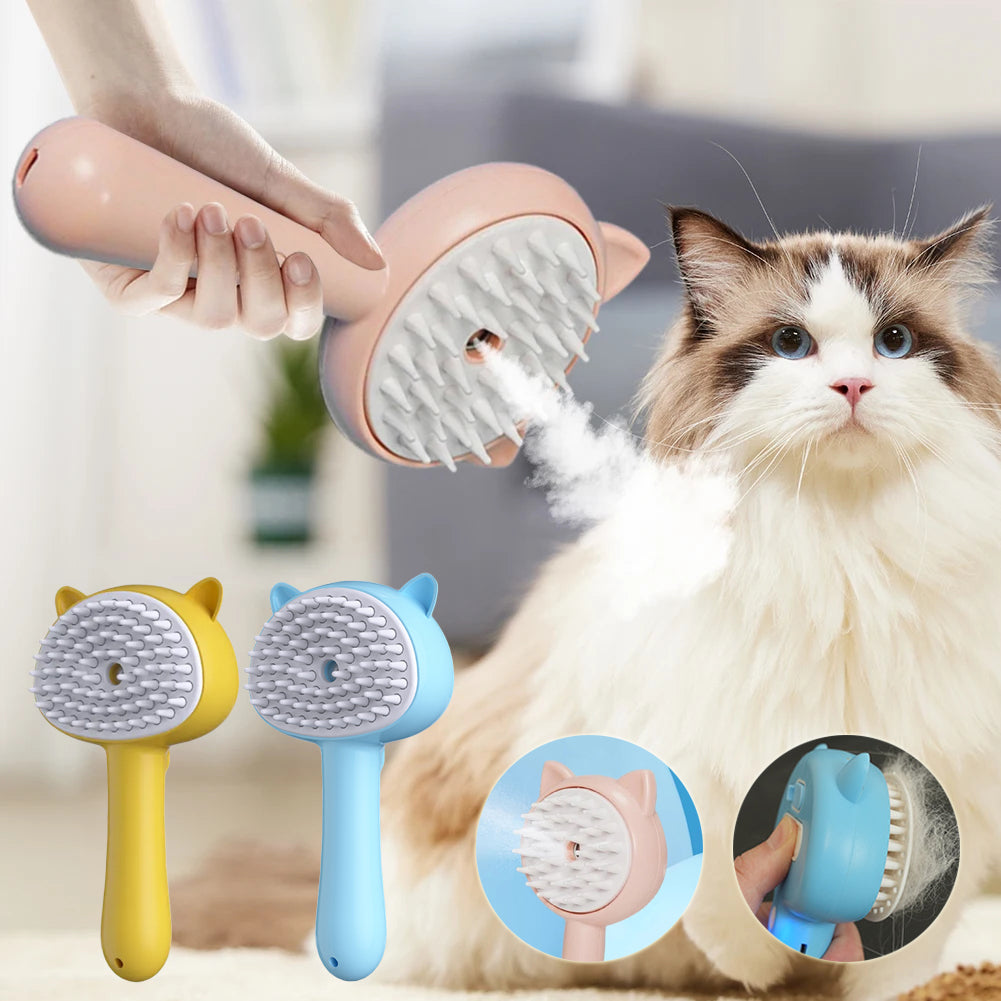 Rechargeable Self-Cleaning Mist Grooming Brush For Pets