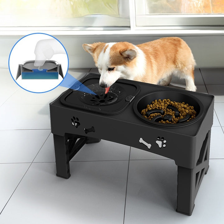 Pet Stainless Steel Double Feeder Bowl With Integrated Lifting Design
