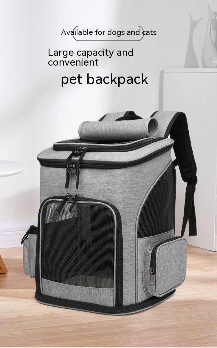Large Capacity Foldable Pet Backpack Portable Dog And Cat Bag