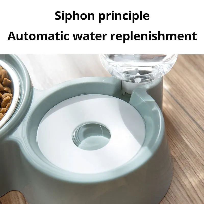Automatic Pet Water And Food Dispenser Stainless Steel Gravity Bowl