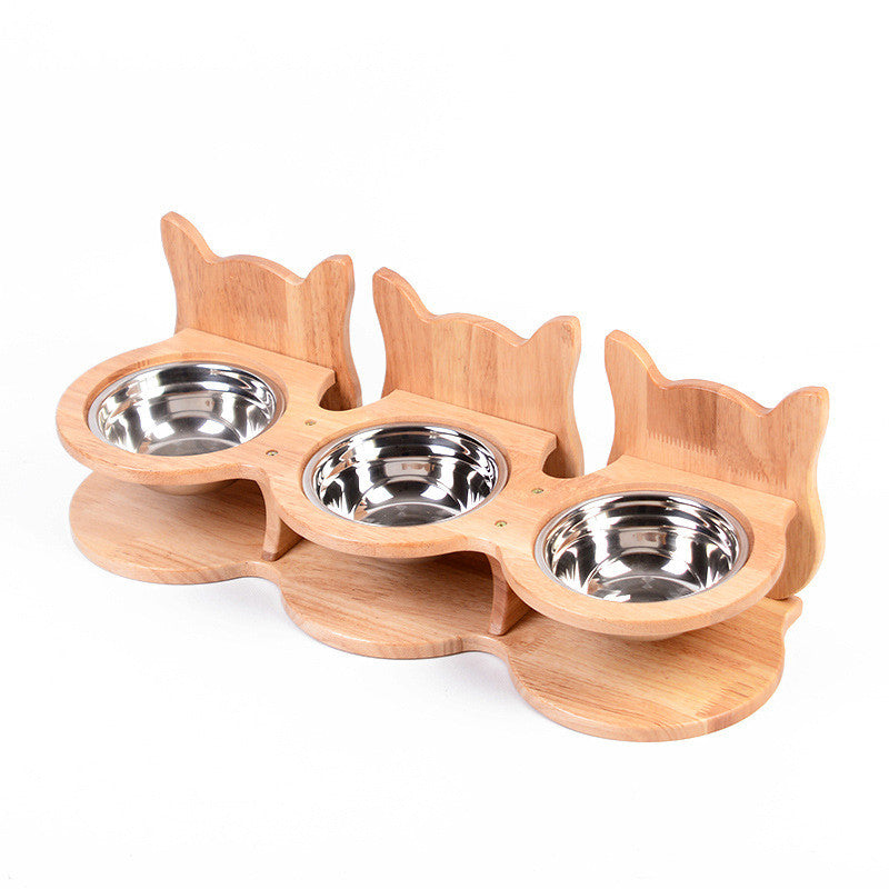 Tall Ceramic Pet Bowl With Stainless Steel Neck Guard