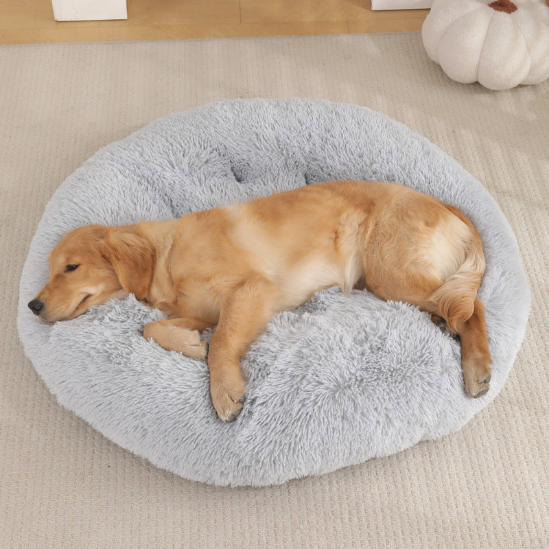 Round Plush Pet Mat Bed For Warm Comfortable Sleep