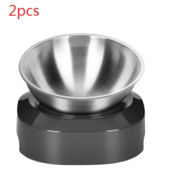 Pet Stainless Steel Double Bowl For Nighttime Feeding