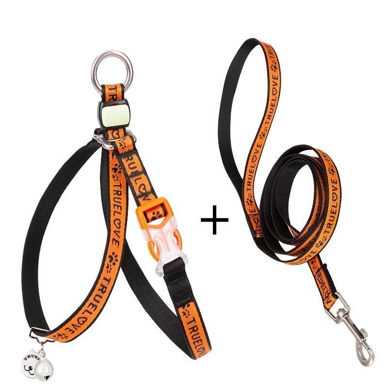 Pet Harness Vest With Bell And Chest Strap For Small Breeds