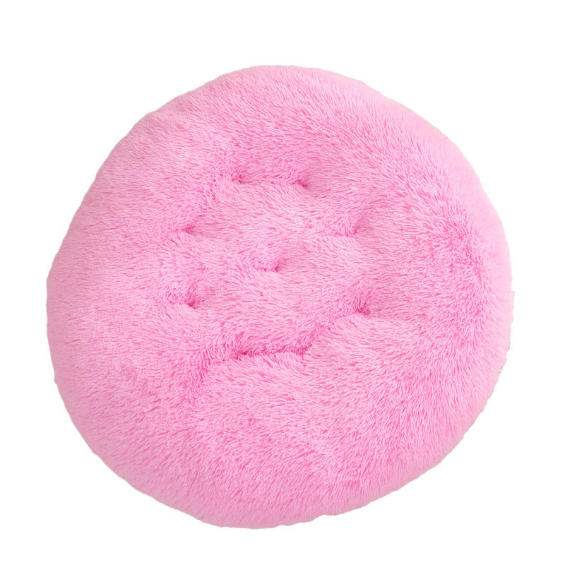 Round Plush Pet Mat Bed For Warm Comfortable Sleep