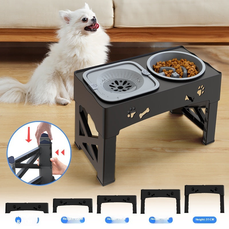 Pet Stainless Steel Double Feeder Bowl With Integrated Lifting Design