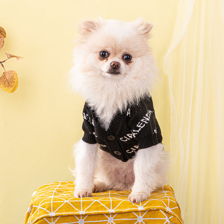 Autumn Winter Thick Pet Cardigan Sweater Warm Clothing