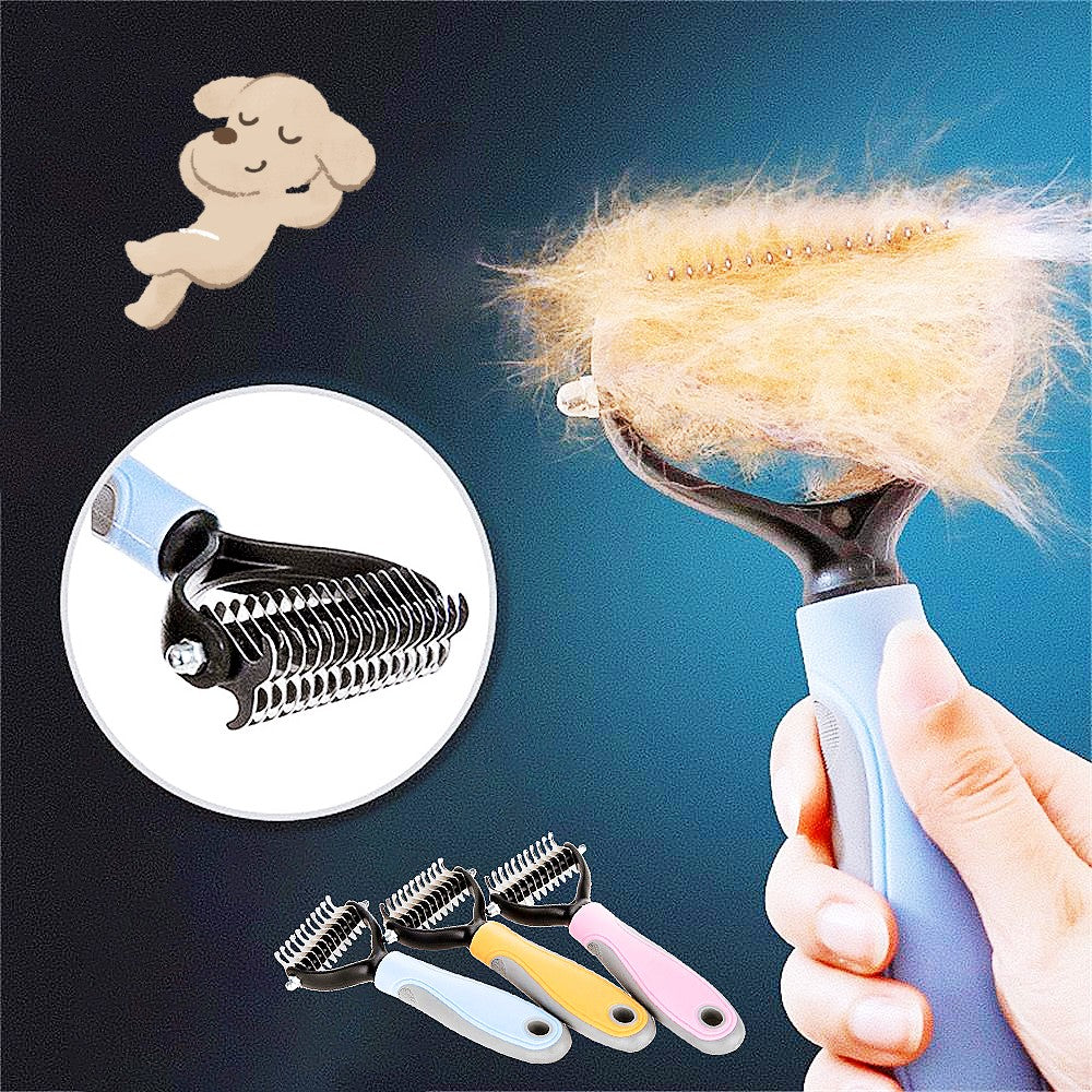 Double-Sided Stainless Steel Pet Grooming Brush Hair Removal Comb